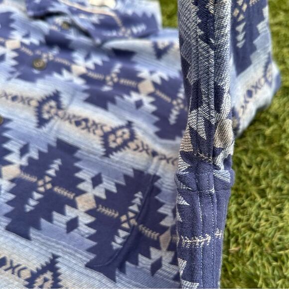 Peter Millar Mountainside Aztec Long Sleeve Woven Boho Western Button Shirt XL - Picture 6 of 8